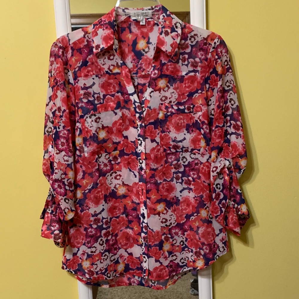 Floral Express Portofino Button Up Blouse.